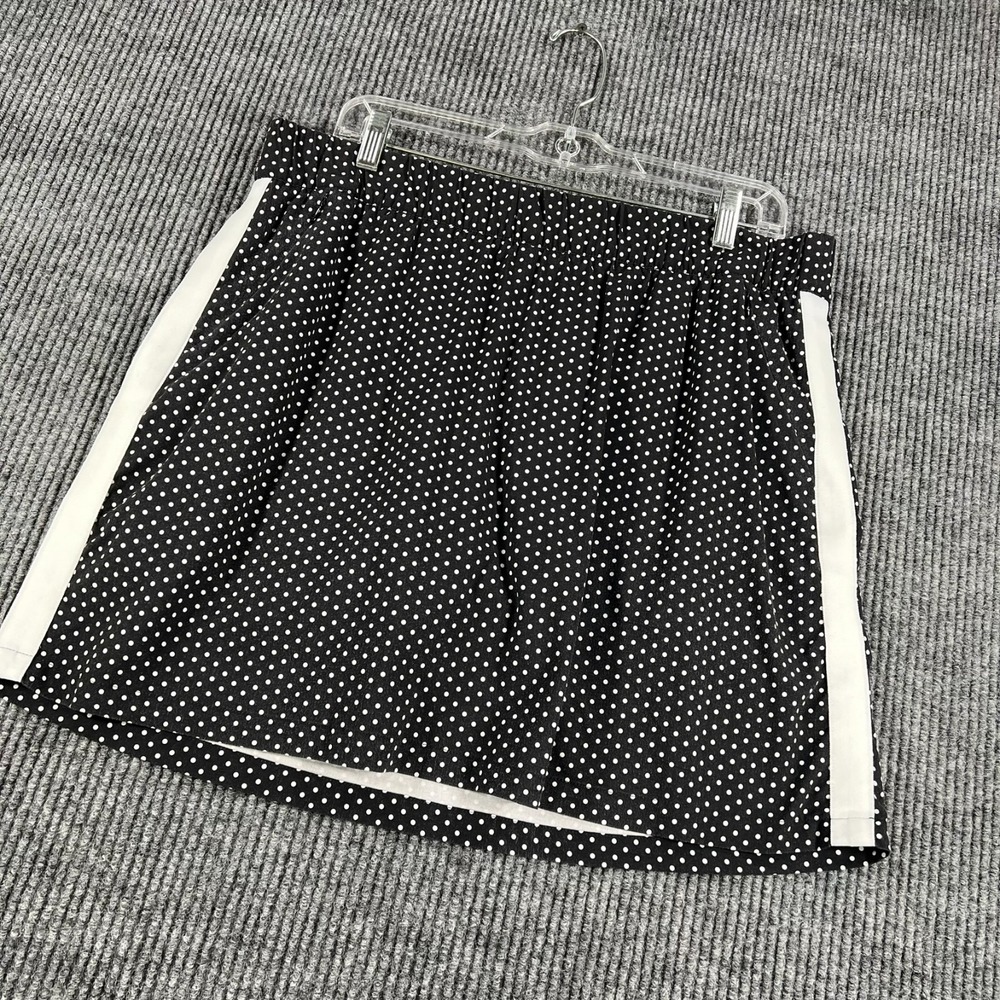 Talbots Skirt Skort Womens Large Black Geometric Tennis Golf Pickleball Casual
